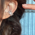 Silver Tone Crystal Band Single Ear Cuff Fashion Jewelry view 1