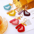 Double Sided Pearl Heart Keychains in Five Colors plus Assorted Option view 2