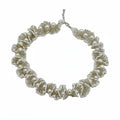 White Pearl And Lace Choker Necklace With Floral Texture view 5