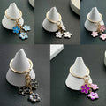 White Purple and Pink Blossom Pearl-Look Keychains view 3