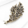 Antique Gold Bouquet Brooch With Multicolor Crystal Flowers view 4