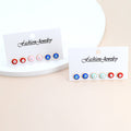 Round Evil Eye Mini Stud Earring Three Pair Sets in Two Colorways view 2