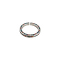 Silver Open Adjustable Multicolor Double-Row Pavé Ring view 5