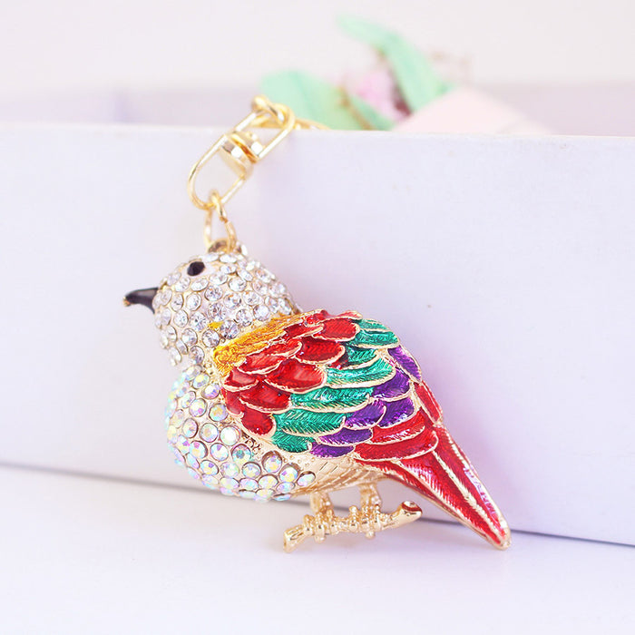 Cute Colorful Kingfisher Bird Metal Keychain for Bags and Gifts