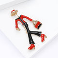 Wide Brim Hat Woman Brooch With Handbag in Red or White view 4