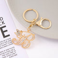 Rhinestone Fairy Letter Keychain Gold and Silver A to Z view 8