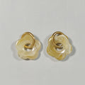 Gold Tone Resin Flower Hoop Earrings in Fifteen Translucent Colors view 11