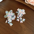 Acrylic Pastel Flower Necklace and Cluster Drop Earrings view 7