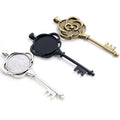Ornate Key and Flower Round Cabochon Pendant Settings view 2