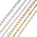 Polished Oval Link Extension Chains in Silver and Gold Tones view 1