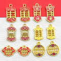 Red Lucky Charm and Abacus Metal Charms with 11 Listed Options view 1