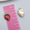 Enamel Zinc Alloy Cherry Strawberry Apple Fruit Charm Pendant for DIY Bracelet Earrings