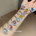 Silver Tone Crystal Drop Necklaces in Nine Colorful Designs view 3
