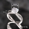 Silver Tone Round CZ Solitaire Ring Infinity Pavé Band Sizes 6-10 view 4