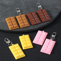 Faux Chocolate Bar Charm Pendant Four Colors Optional Lobster Clasp view 1