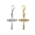 Rhinestone Infinity Cross Lobster Clasp Charm Gold Silver view 5