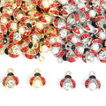 Crystal-Accented And Pearl-Look Gold Silver Ladybug Pearl-look And Alloy Charms in 4 view 5