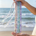 Five Color Mixed Flat Bead Necklaces With Carabiner Clasps view 1