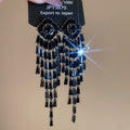 Crystal Fringe Drop Earrings In Three Metallic Colors view 6