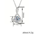 Teardrop Twist Clear Crystal Pendant Necklace Two Tones view 4