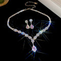 Eight Mixed Teardrop Flower Heart Crystal Necklace And Earring Designs view 9