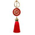 Crystal Round Fortune Plaque Tassel Keychains in Five Colors plus Assorted view 5