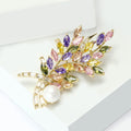 Crystal Branch And Pearl Brooch In 1 Style With Polished Metal Details view 2