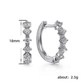 Silver-Tone Five-Stone Cubic Zirconia Huggie Hoops, 18 mm Pair view 4