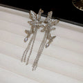 Star And Moon Chain Tassel Stud Earrings With Decorative Details view 7