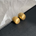 Brushed Rounded Rectangle Stud Earrings in Two Tones view 6