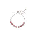 Oval Halo Crystal Slider Bracelet In Blue Clear Green Or Pink view 5