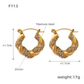 Crystal Hoop Huggie Earrings Gold Steel Twist U-Shape Styles view 9