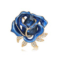 Red Gold Tone Rose Crystal Enamel Two Designs Metal Brooch Pin view 6