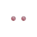 Pink Speckled Round Ball Stud Earrings Silver Posts view 5