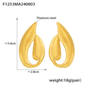 Gold Irregular Leaf Openwork Statement Stud Earrings view 6