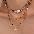 Natural Stone Bead Heart Pendant Necklace And Charm Bracelet Set view 3