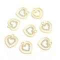 Crystal-Accented Gold Silver Heart Alloy Craft Charms in 2 Styles view 3