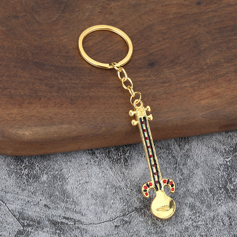 Xinjiang Rawap Musical Instrument Metal Keychain Travel Souvenir Charm