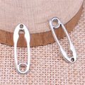 Open Safety Pin Charms in Detailed Metal Finishes for Jewelry Making view 2