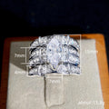 White Gold Tone Marquise Triple Stack Ring Set Sizes 6-10 view 5