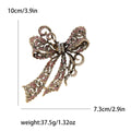 Antique Tone Crystal Ribbon Bow Brooch In Four Colorways view 8