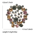 Multicolor Crystal Open Circle Brooch With Floral Clusters view 5