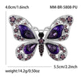 Sparkling Butterfly Crystal Brooch in Pink or Purple view 4