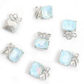 Square Crystal Bow Accent Metal Charms, 30 Colorways view 11