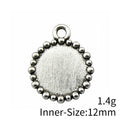 Antique Silver Metal Beaded Round Pendant Bezel For Jewelry Making view 3
