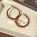 Fuzzy Oversized Round Hoop Earrings in Three Colors view 7
