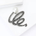 Spiral Crystal Brooch With White Pearl and Drop Accent view 4