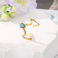 Gold Tone Turquoise Color Evil Eye and Celestial Adjustable Rings view 7