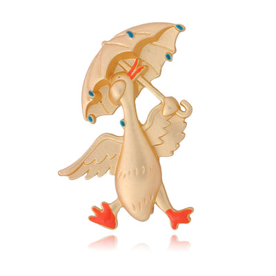 Front product view of an umbrella and duck
