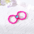 Double-Loop Beaded Stretch Rings with Center Crystals in Five Colors view 6